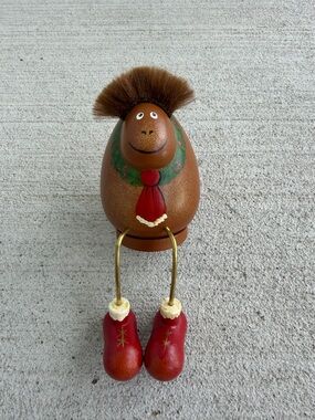 Vintage DUFTL Reindeer Wooden Shelf Sitter Figurine Christmas Decor 5”